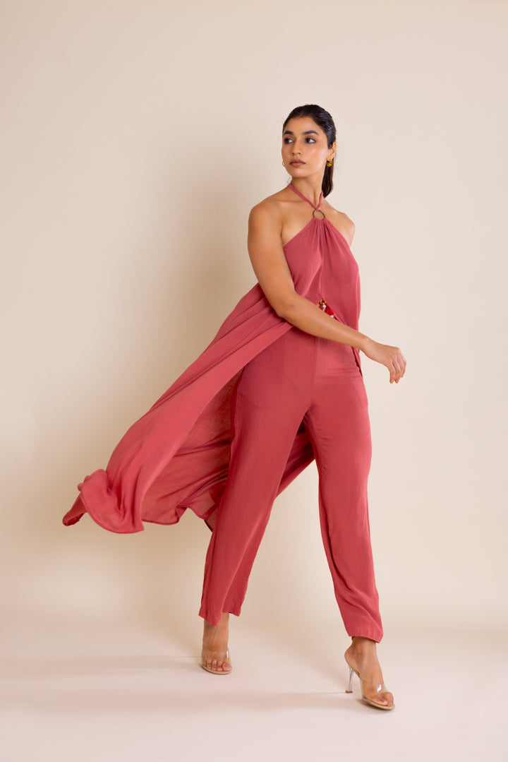 Solid Rusty Long Resort Cord Set by Label Reyya - view 4