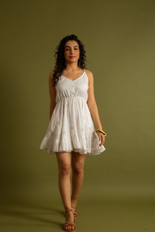 The Corfu Off White Strappy Dress by Label Reyya - view 1