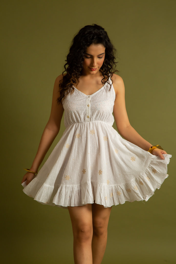 The Corfu Off White Strappy Dress by Label Reyya - view 5