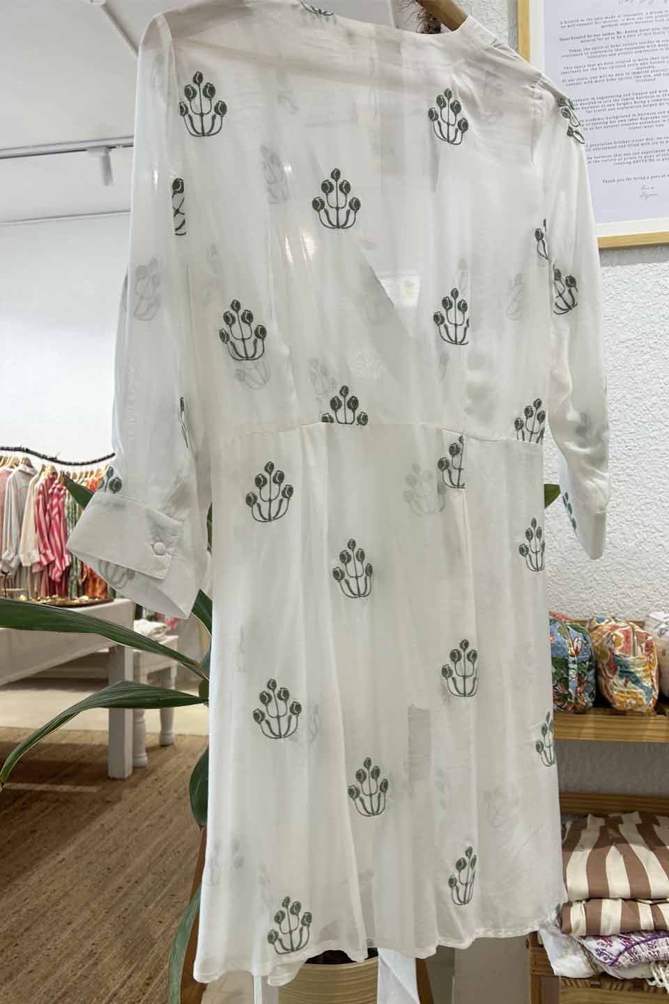 White and Green Embroidered Wrap Top by Kapraaha - view 3