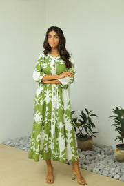 Bohemian Tribal Print Green Maxi by Label Reyya - view 1