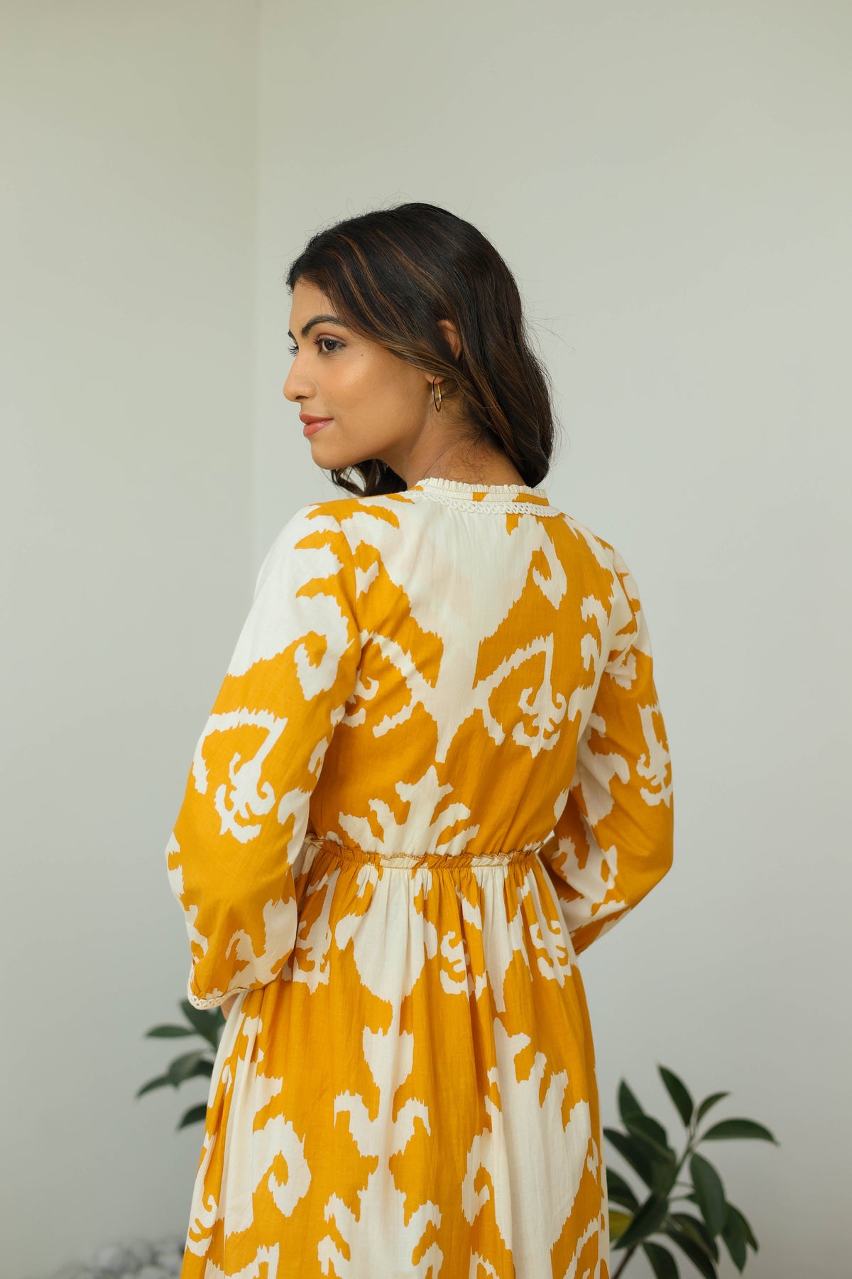 Bohemian Tribal Print Yellow Maxi by Label Reyya - view 3