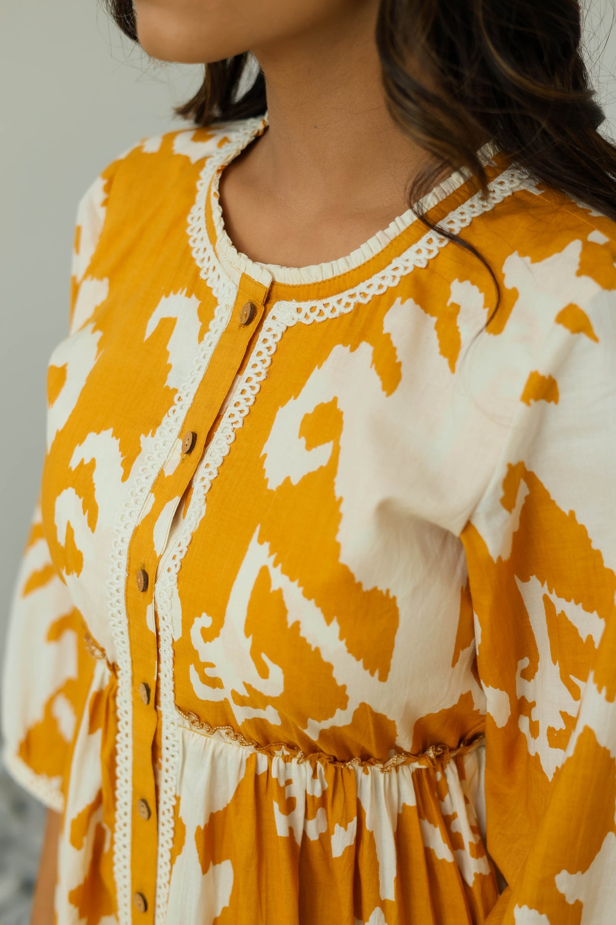 Bohemian Tribal Print Yellow Maxi — Mustard