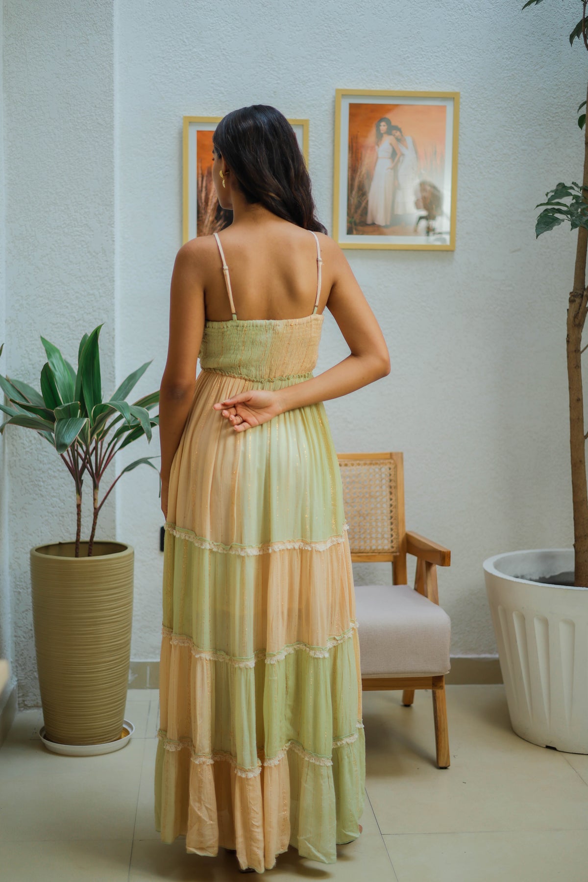 Green Amara Boho Bling Party Maxi by Label Reyya - view 3