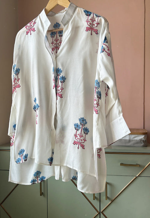Mughal White Muslin (Shirt only) by Kapraaha - view 1