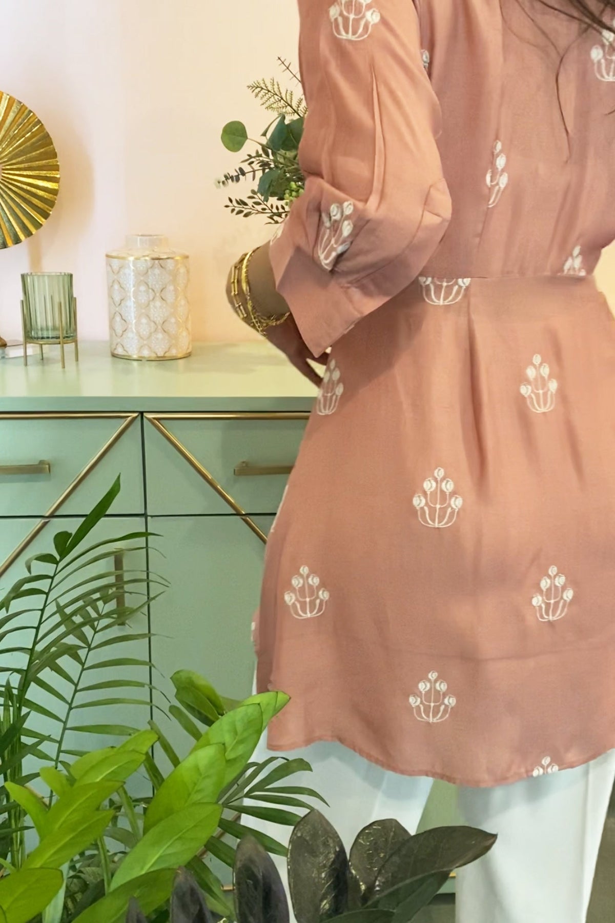 Rose Pink Embroidered Wrap Top by Kapraaha - view 6