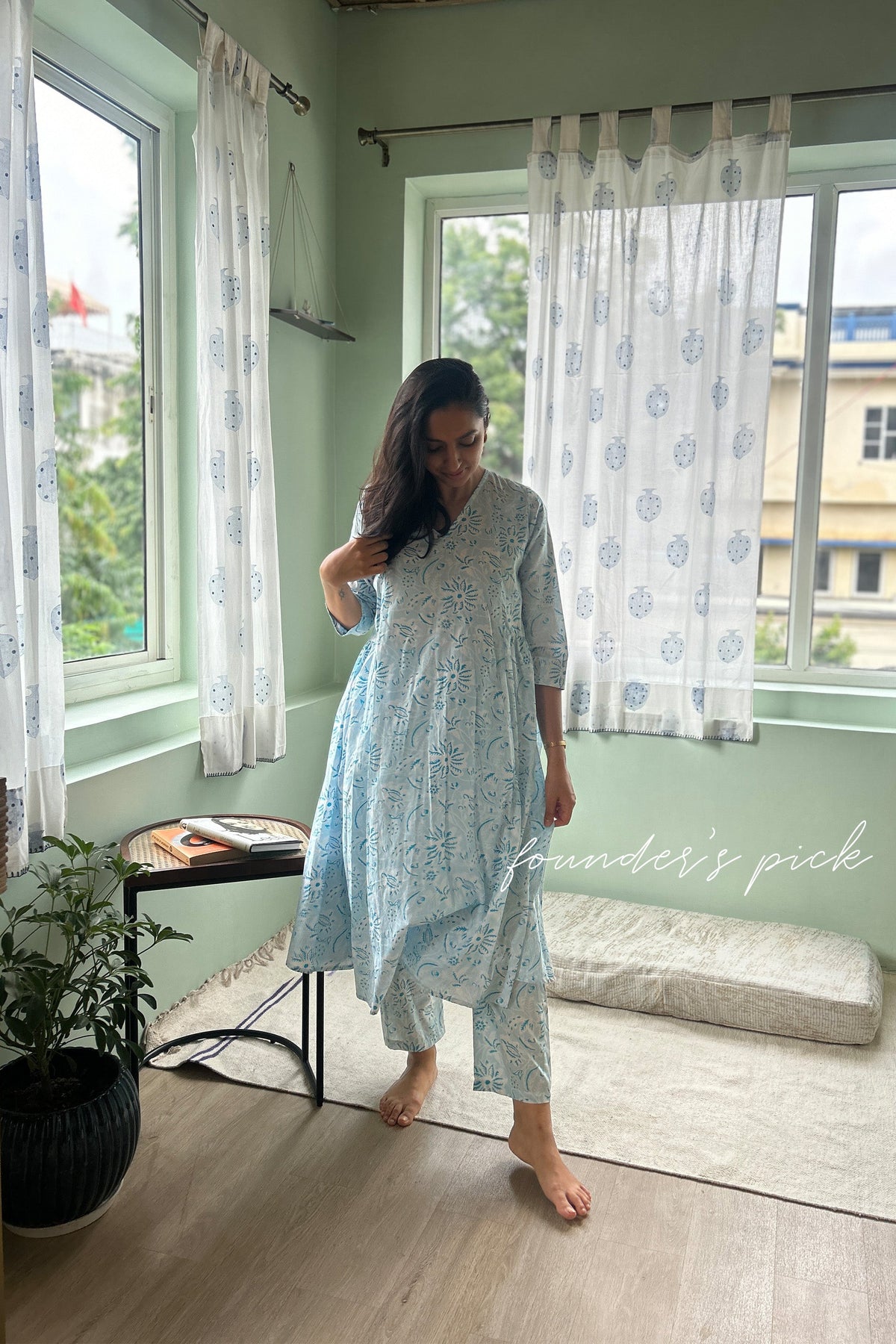 Sky Blue Soft Cotton Tunic (Set of 2)