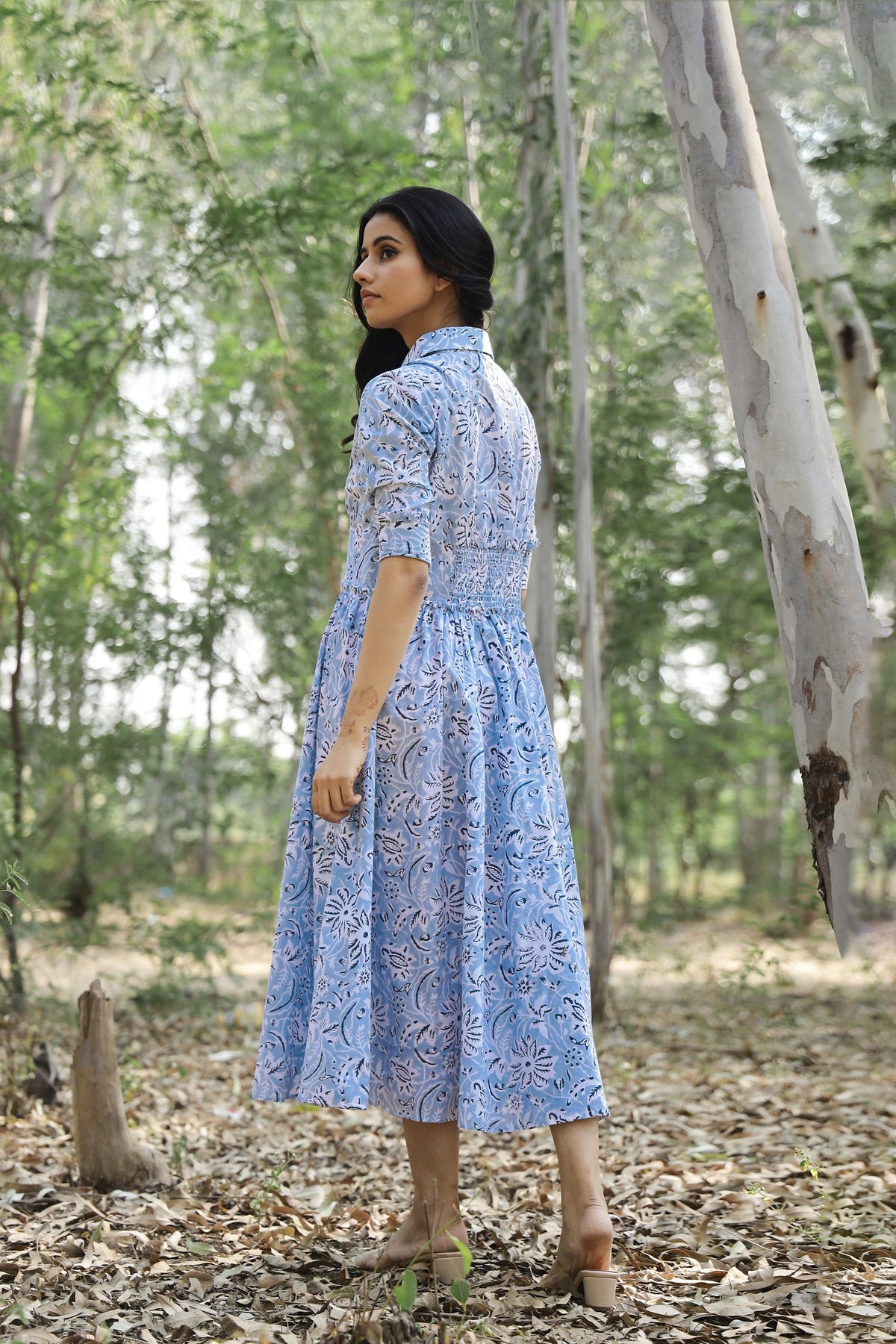 Azure Blue Shirt-Dress by Kapraaha - view 8