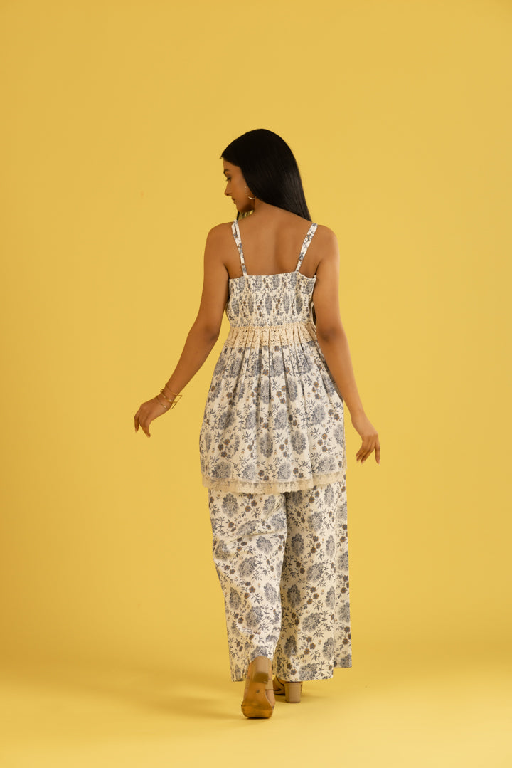 Reya Lace White Floral Cord-Set by Label Reyya - view 3