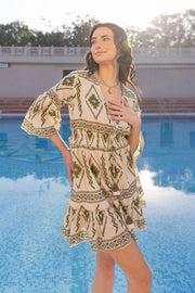 Green Hana Boho Mini Dress by Label Reyya - view 1