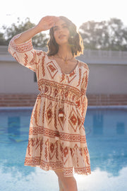 Rust Hana Boho Mini Dress by Label Reyya - view 1