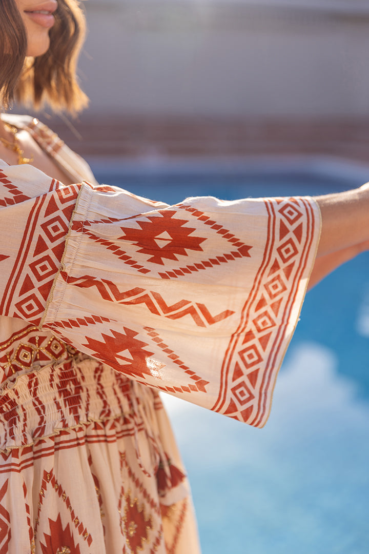 Rust Hana Boho Mini Dress by Label Reyya - view 5