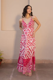 Siya Pink and White Printed Boho Maxi by Label Reyya - view 1