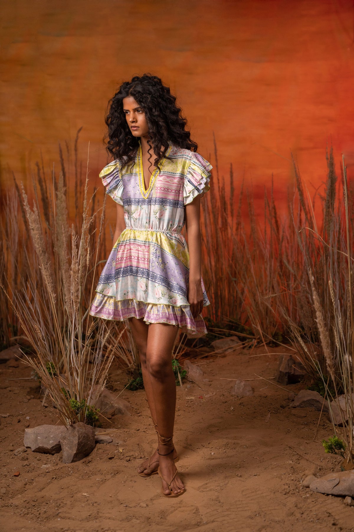 Bright Summer Frill Dress — Multi
