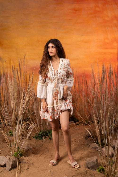 Boho White Shell Dress by Label Reyya - view 1