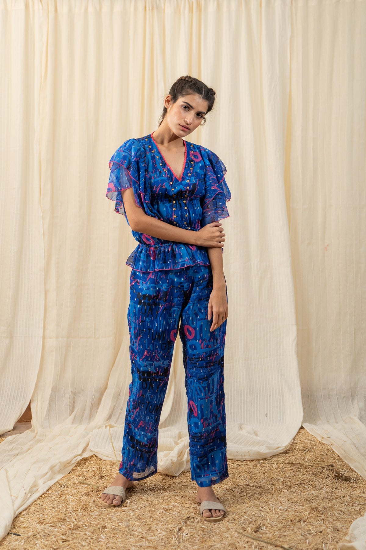 Sea Blue Co-ord Set (Set of 2)