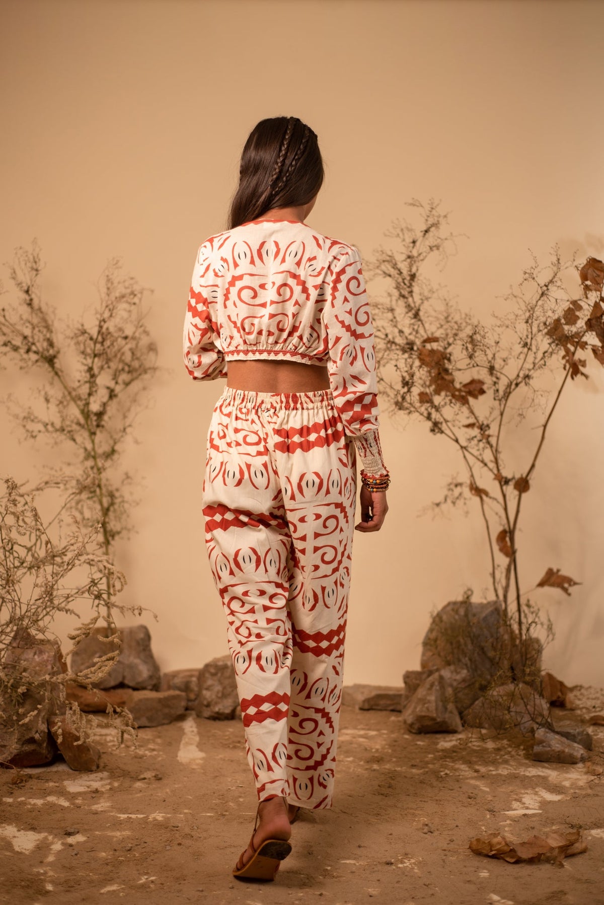 Rust Tribal Co-ord Set (Set of 2) by Label Reyya - view 6