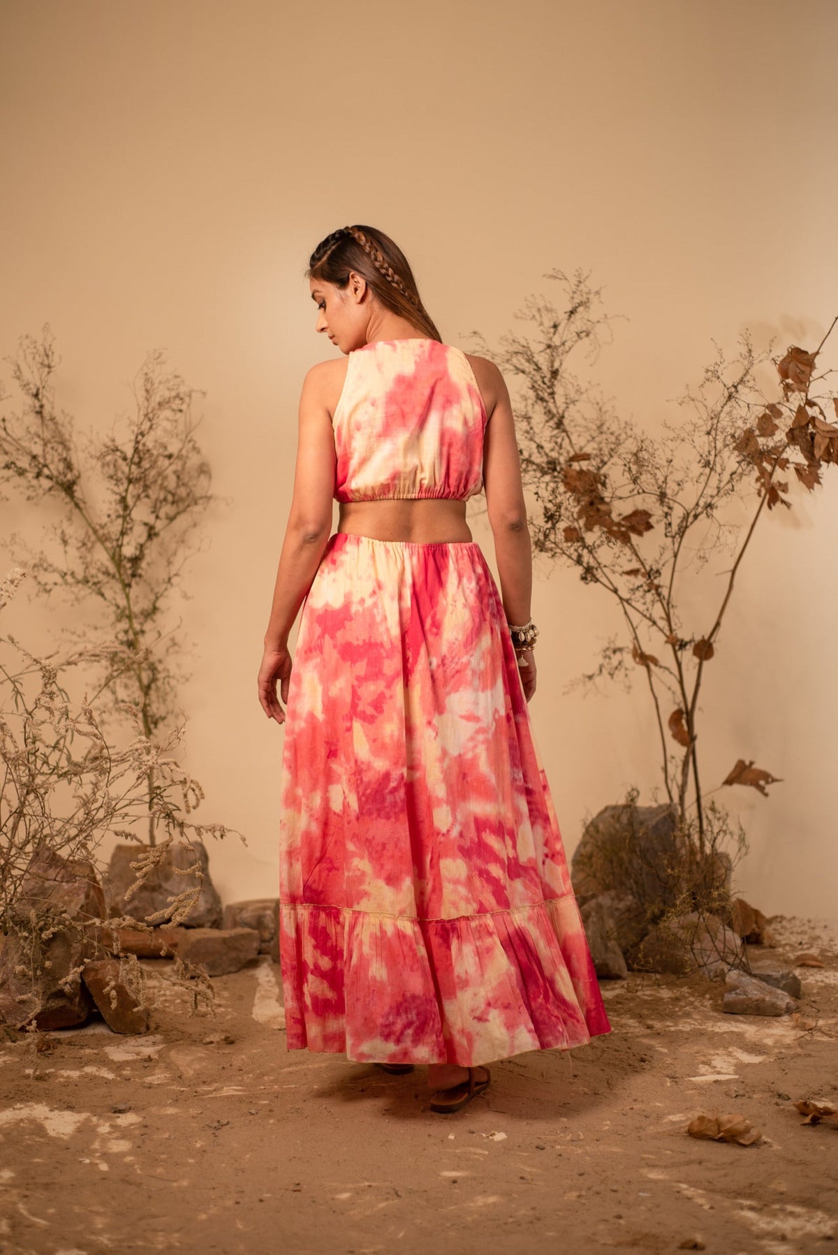 Tie-Dye Ring Tiered Maxi Dress by Label Reyya - view 3
