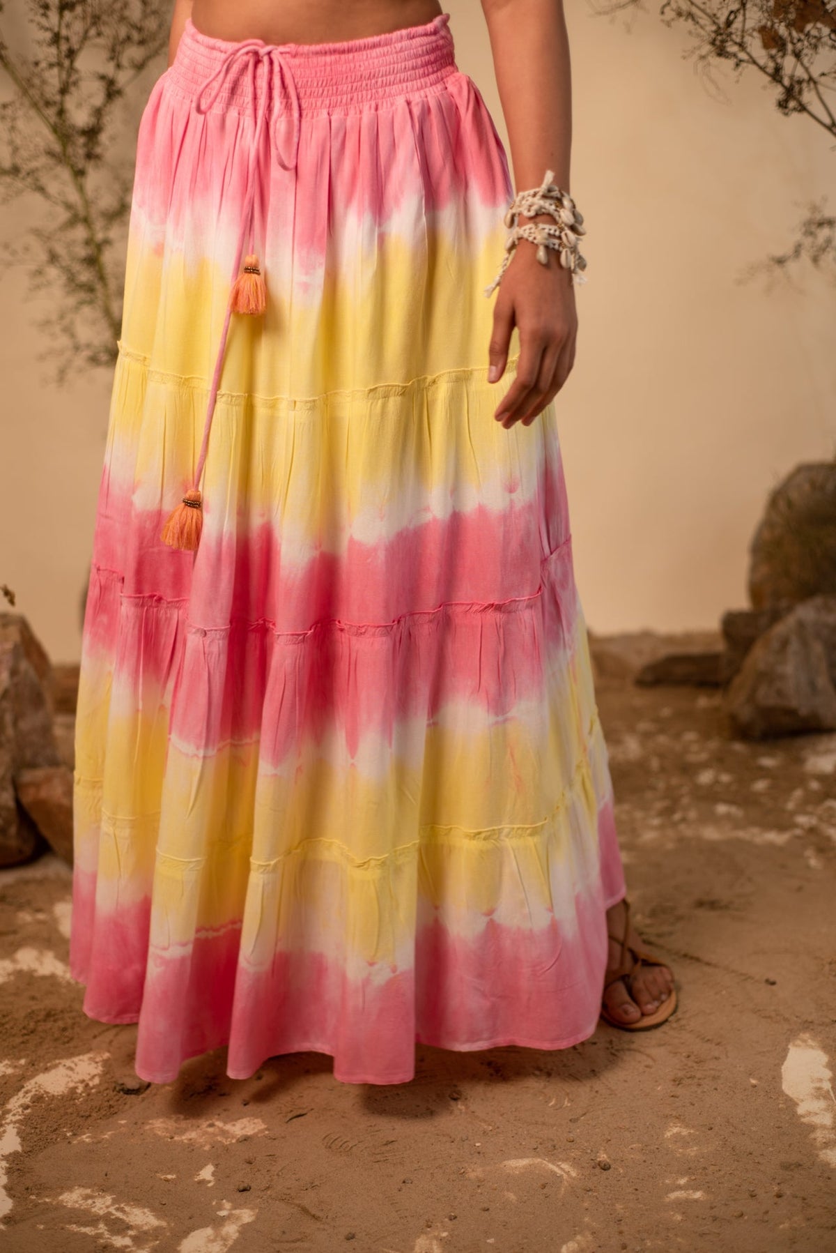 Tie-Dye Halter Neck Top And Skirt Co-Ord Set (Set of 2) by Label Reyya - view 6