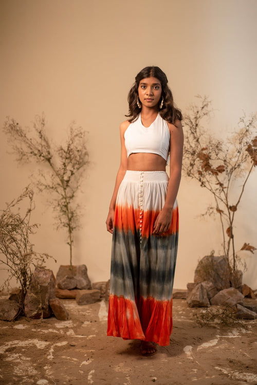 Halter Neck Top And Tie-Dye Skirt Co-Ord Set (Set of 2) by Label Reyya - view 1