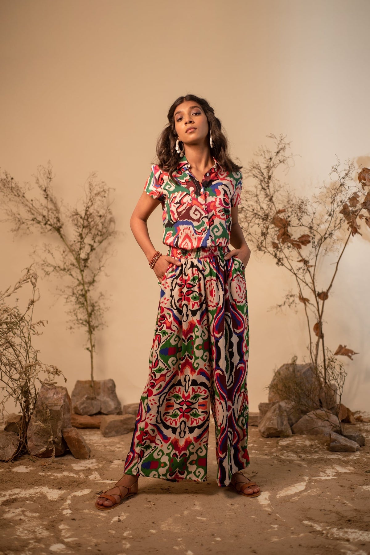 Mosaic Printed Co-Ord Set (Set of 2) — Red