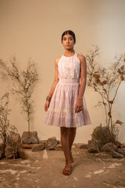 Pink Halter Back Tie Up Dress by Label Reyya - view 1