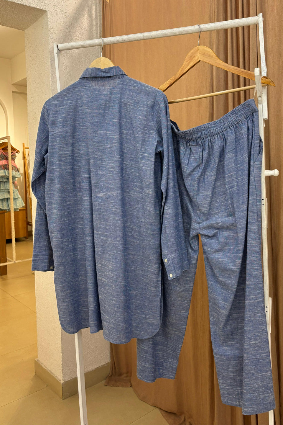 Blue Cotton Co-ord Set