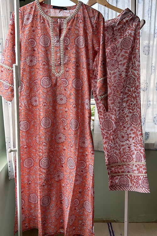 Peach Cotton Tunic (Set of Two) by Kapraaha - view 1