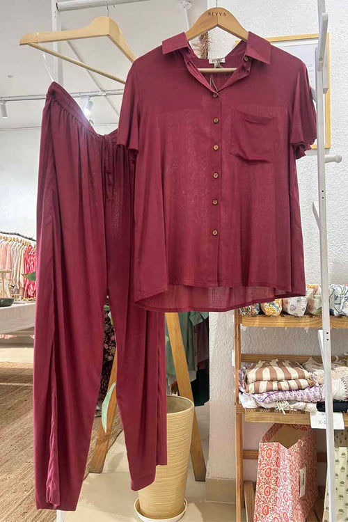 Solid Rust Boho Cord set by Label Reyya - view 1