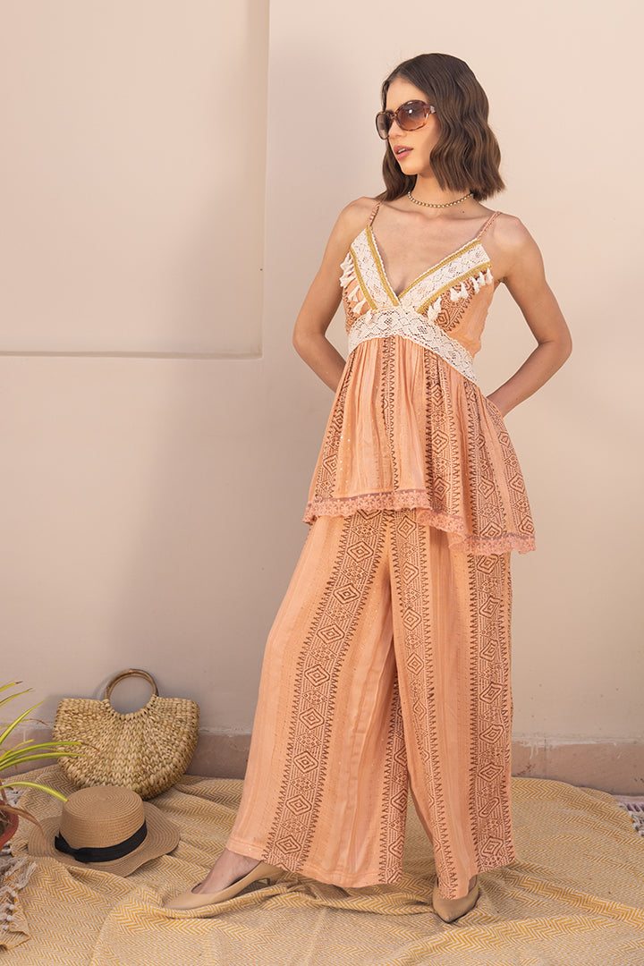 Reya Lace Floral Cord Set by Label Reyya - view 3