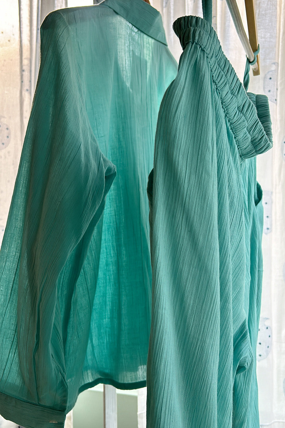 Mint Blue Solid Co-ord Set (Set of 2)
