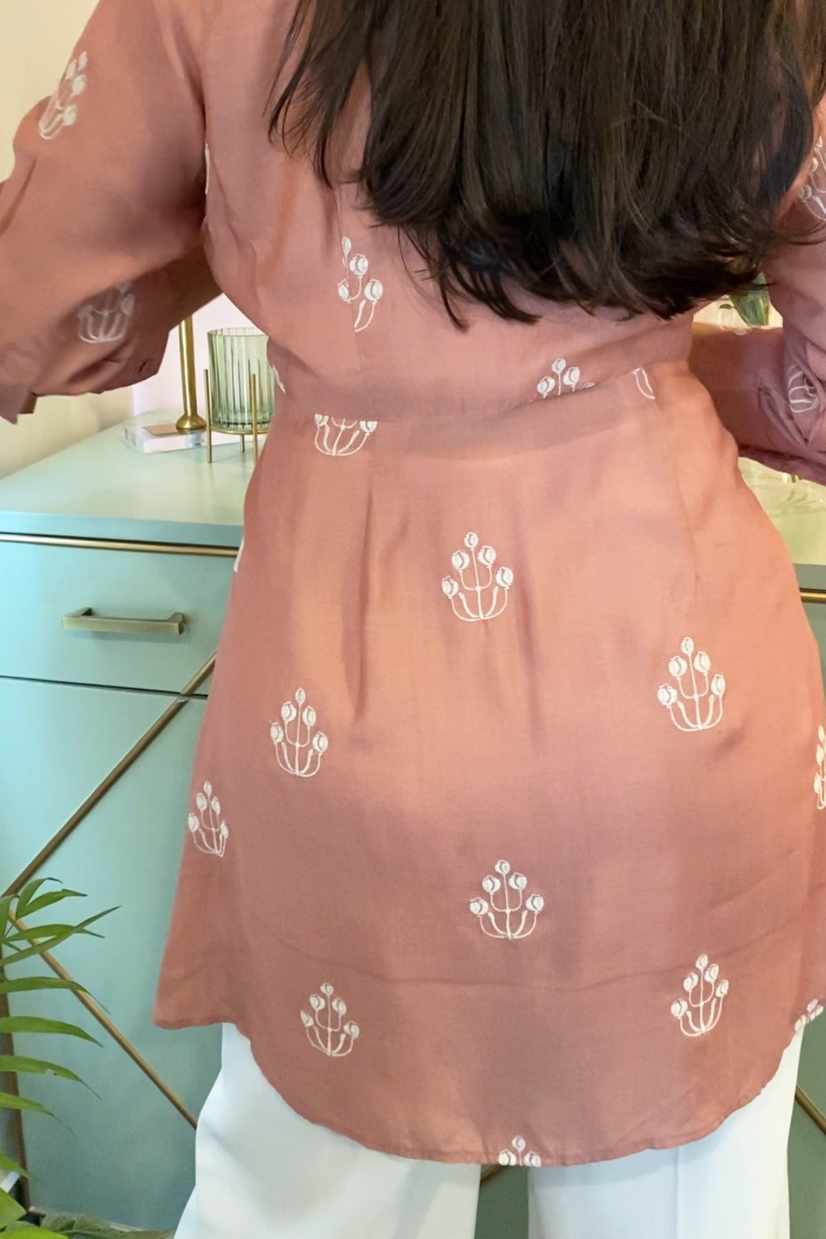 Rose Pink Embroidered Wrap Top by Kapraaha - view 7