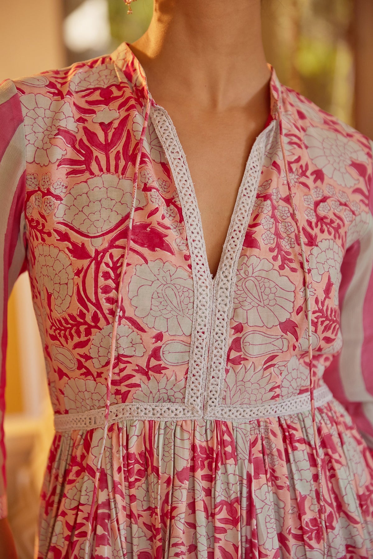 Pink Floral Maxi Dress by Kapraaha - view 4