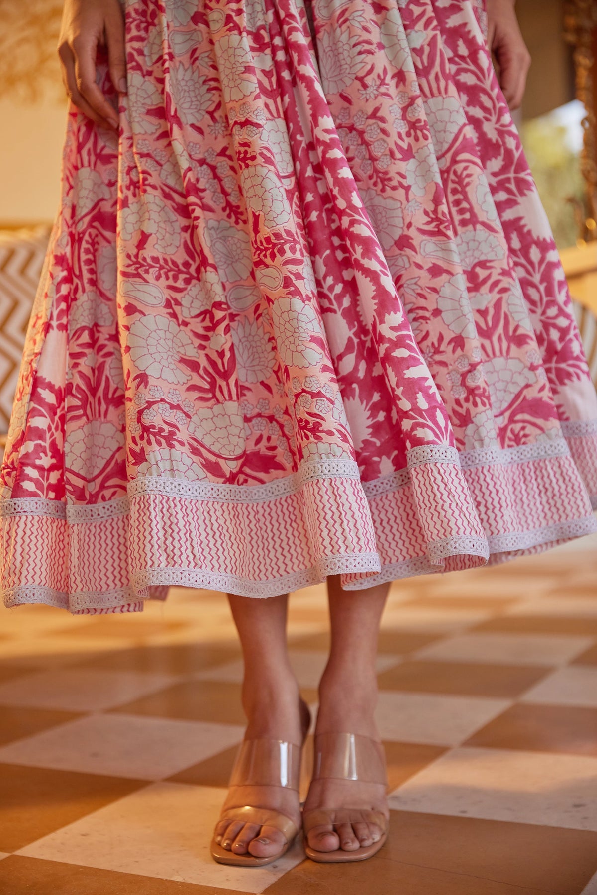 Pink Floral Maxi Dress by Kapraaha - view 5